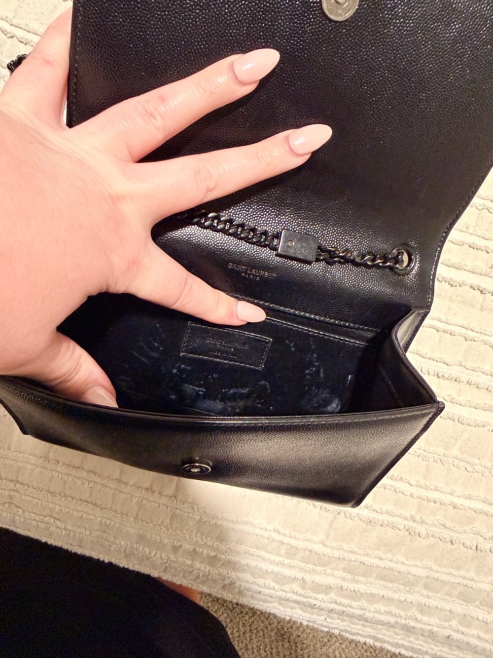 Saint Laurent Black Leather YSL Chain Bag - Picture 6 of 9